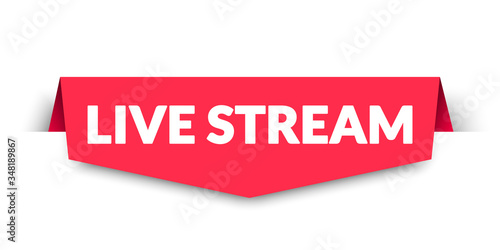 Vector Illustration Live Stream Label. Modern Web Banner Design.