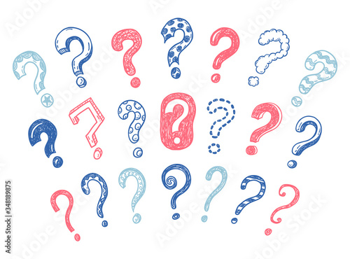 Doodle questions hand drawn illustration