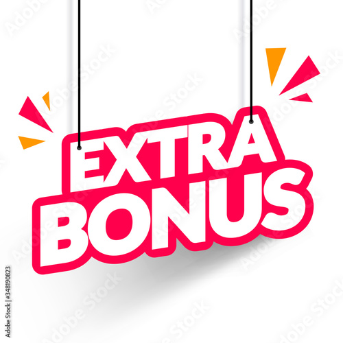Vector Illustration Modern Hanging Label With Extra Bonus Text.