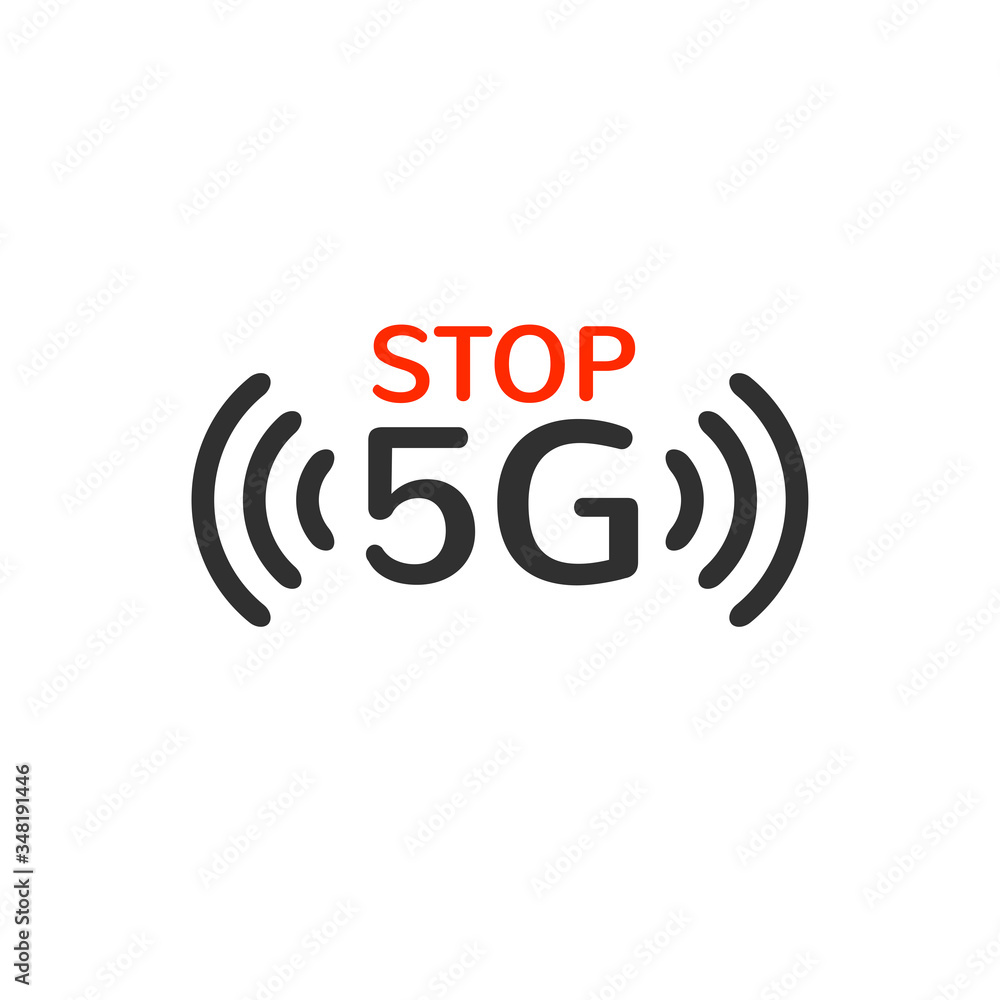 5G radiation does not spread or transmit corona virus covid-19. myth theories. fake news. conspiracy theory. Isolated vector illustration on white 5G radiation does not spread or transmit corona virus covid-19. myth theories. fake news. conspiracy theory. Isolated vector illustration on white