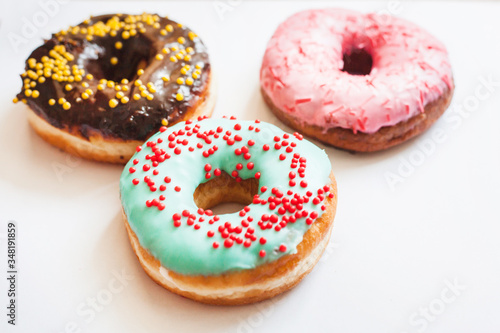 Donuts, dough sweets, beauty, choice, sweets and carbohydrates, junk food, fast food, children, joy, birthday, holiday