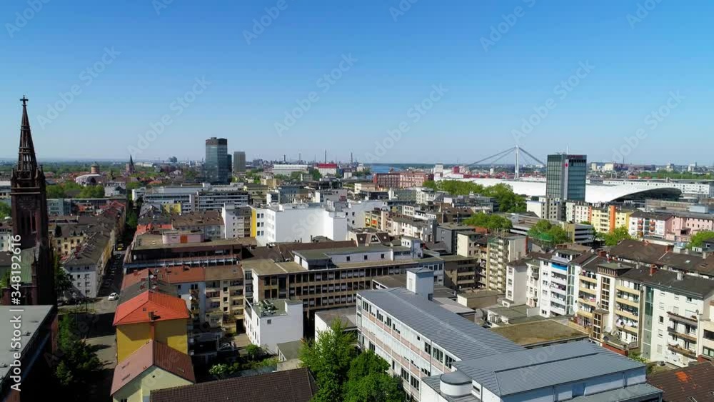 Panorama / Aerial View of Modern City in Germany on a Beautiful Day Panorama / Aerial View of Modern City in Germany on a Beautiful Day