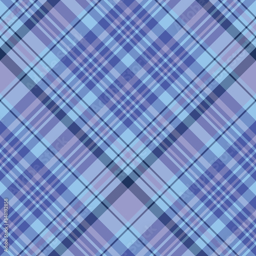 Seamless pattern in summer violet and light and dark blue colors for plaid, fabric, textile, clothes, tablecloth and other things. Vector image. 2