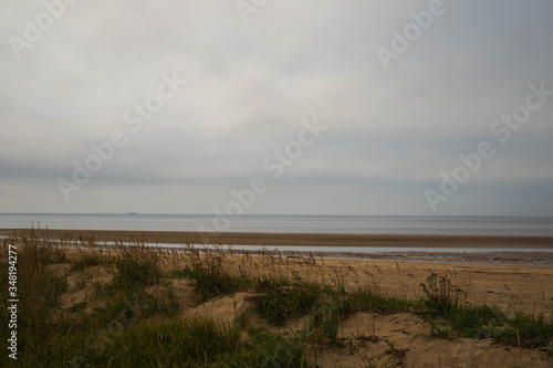 The harsh White sea. Cold summer day on Yagry island, Severodvinsk