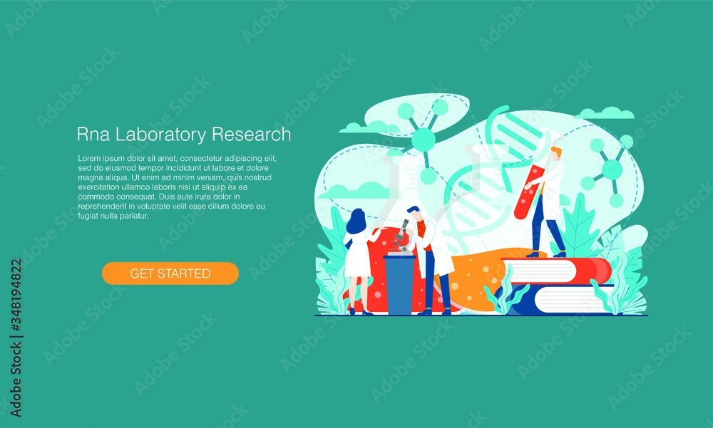 RNA research medical vector illustration Laboratory concept template background isolated can be use for presentation web banner UI UX landing page