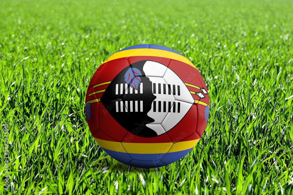Obraz premium Swaziland Flag on Soccer Ball