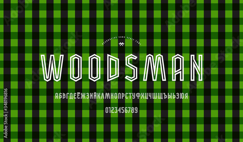 Cyrillic outline sans serif stick font