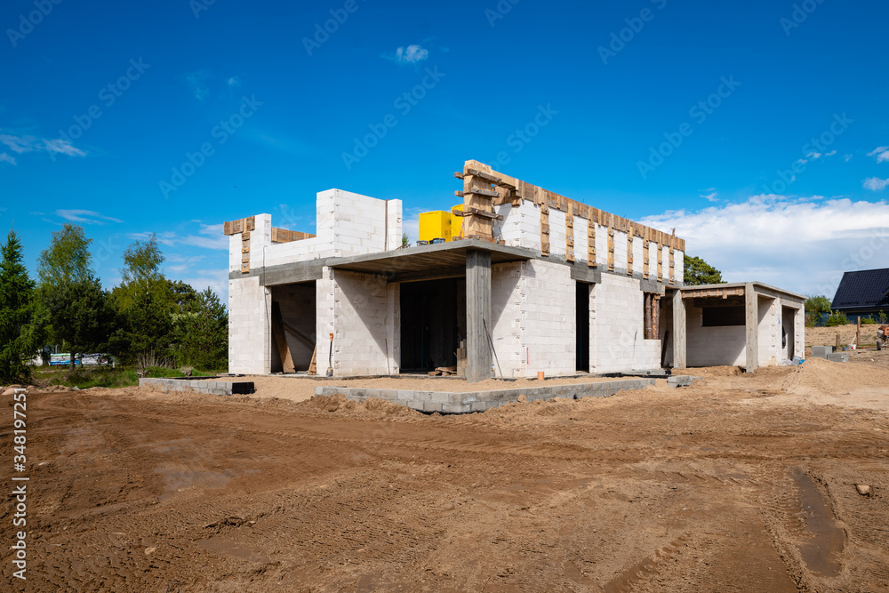 single-family house construction site