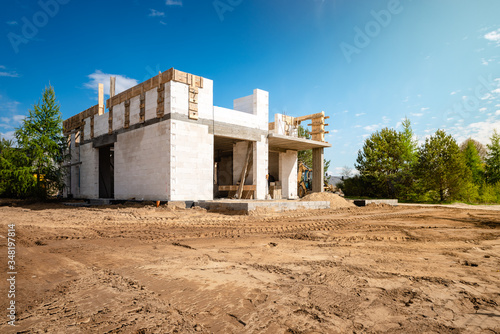 single-family house construction site