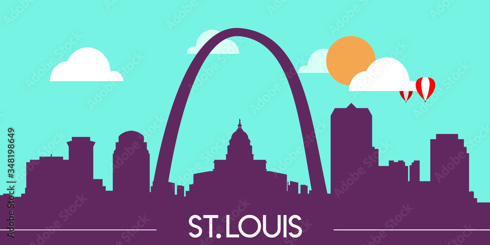St. Louis skyline silhouette flat design vector illustration