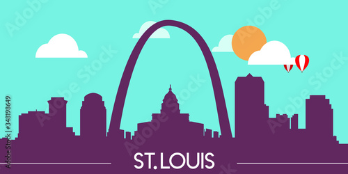 St. Louis skyline silhouette flat design vector illustration