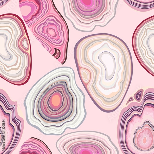 Vector seamless pattern with geode and agate cuts