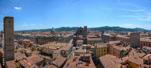 Aerial view of central Bologna