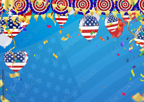 Celebrations curfew unlock United States with colorful balloons