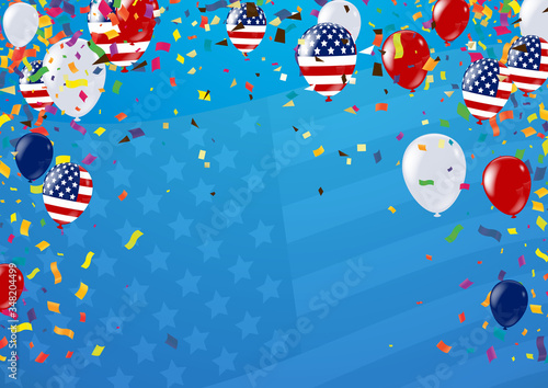 Celebrations curfew unlock United States with colorful balloons