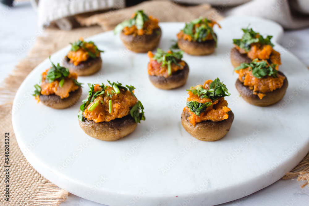 Stuffed Mushroom with sweet potatoes purée