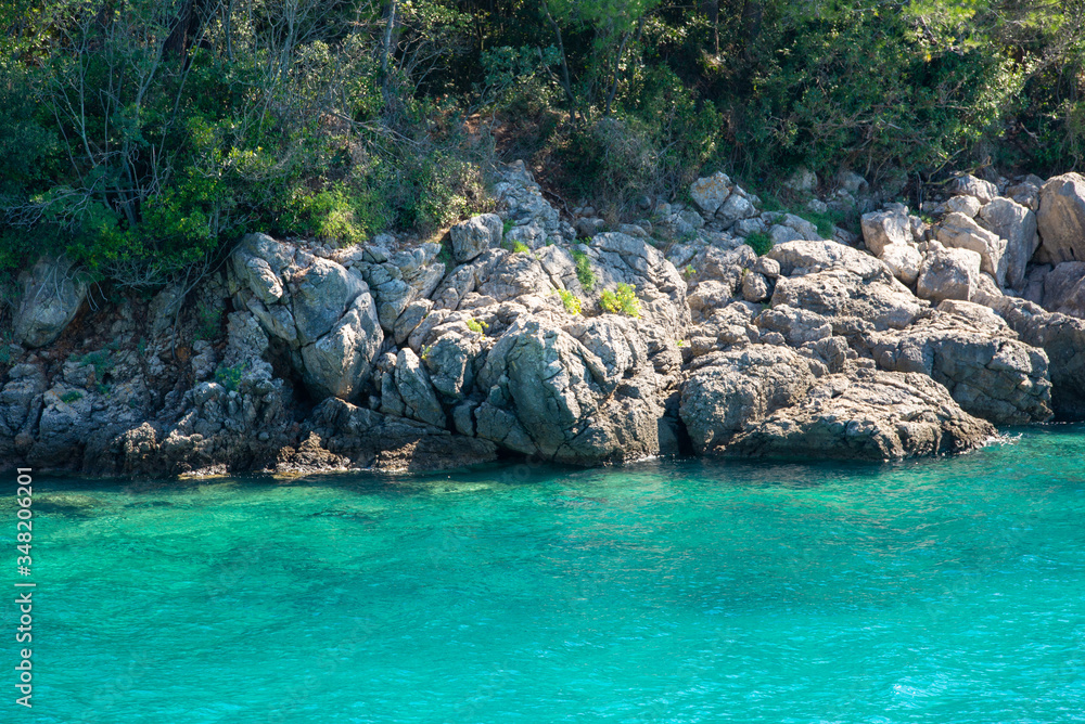 sea on the adriatic sea in croatia in radiant turquoise blue