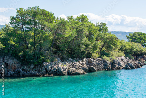 sea on the adriatic sea in croatia in radiant turquoise blue