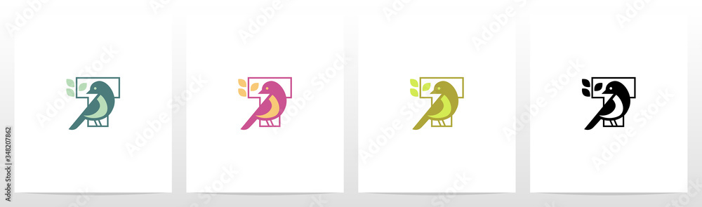 Bird Perch On Lettter Logo Design T Bird Perch On Lettter Logo Design T