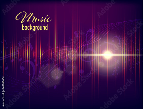 Vector Illustration of an Abstract Background with Music notes. Music concept