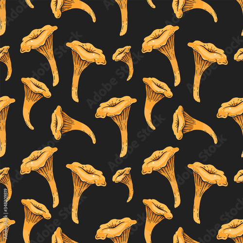 dark boletus pattern on lineart style
