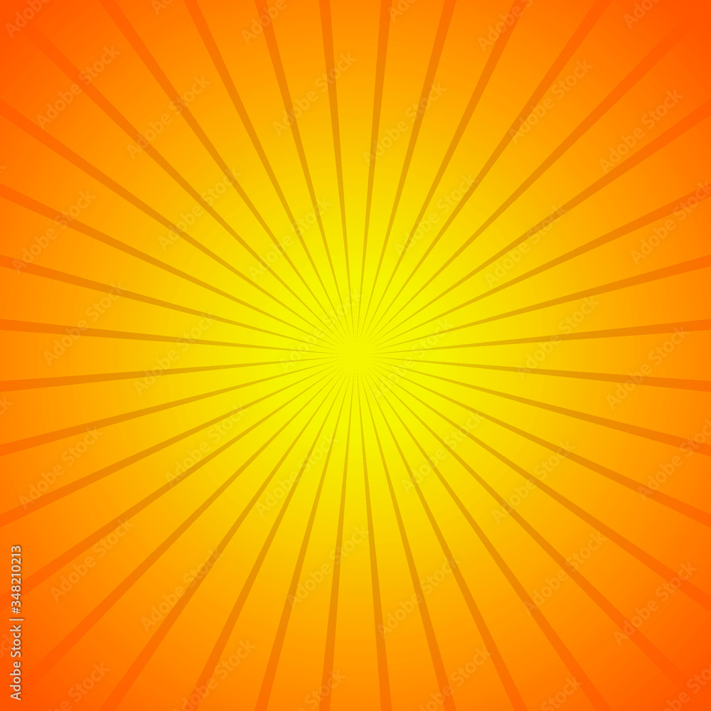 Obraz premium Yellow sunlight colorful vector background. Abstract yellow sunburst Wallpaper. Summer background. Stock vector illustration.