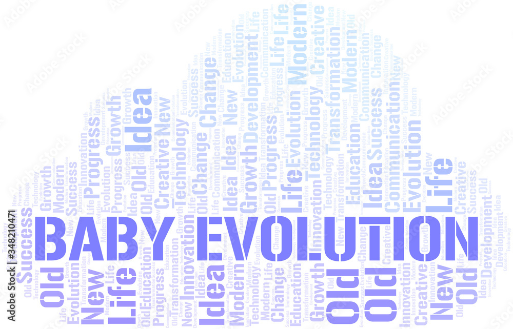 Obraz premium Baby Evolution word cloud collage made with text only.