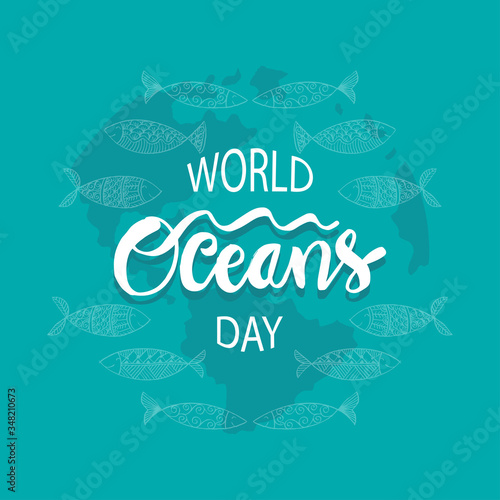 World ocean day poster concept.