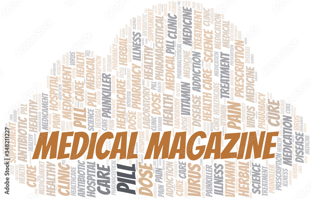 Obraz premium Medical Magazine word cloud collage made with text only.