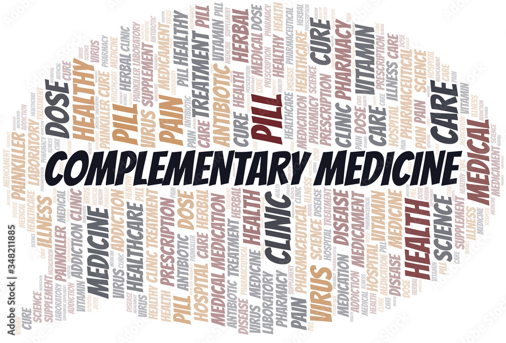 Fototapeta premium Complementary Medicine word cloud collage made with text only.