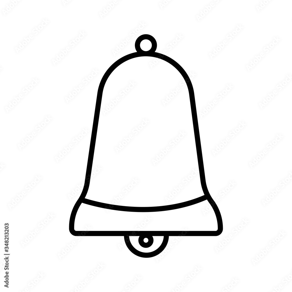 Message notification bell outline flat icon