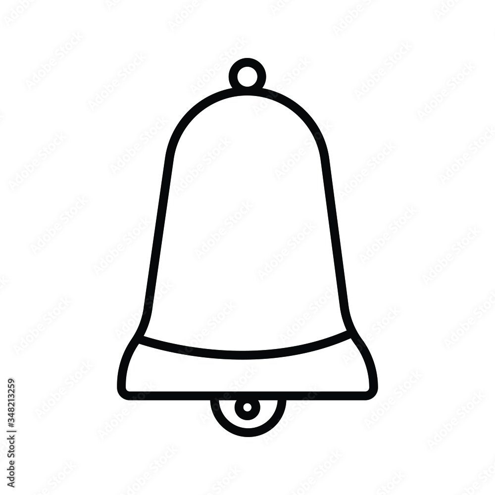 Message notification bell outline flat icon Message notification bell outline flat icon