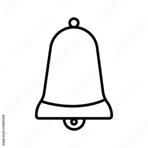 Message notification bell outline flat icon photo