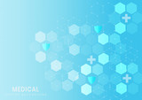 Abstract hexagon pattern light blue background.Medical and science concept.