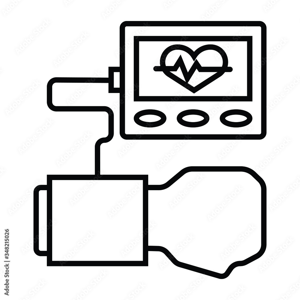Blood pressure measuring icon vector Blood pressure measuring icon vector