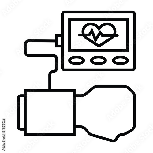 Blood pressure measuring icon vector