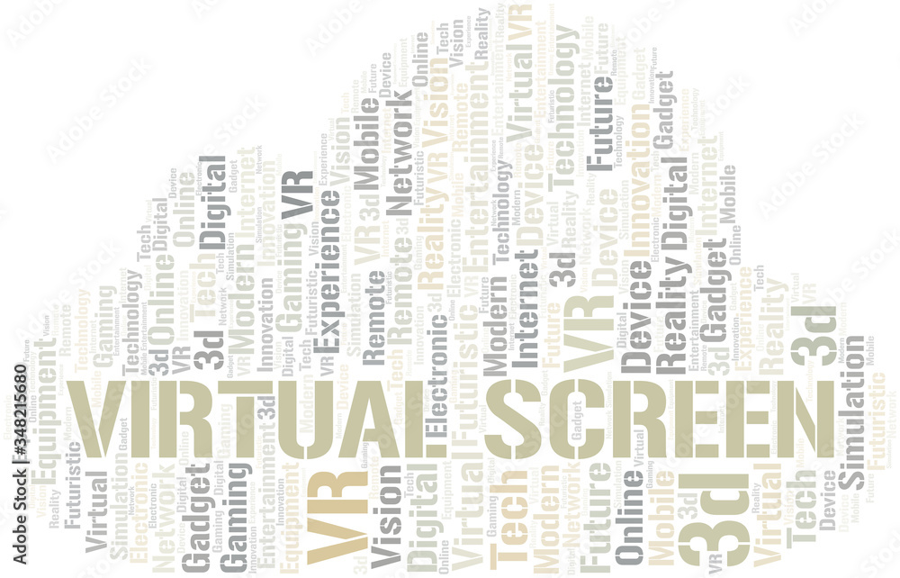 Fototapeta premium Virtual Screen word cloud collage made with text only.
