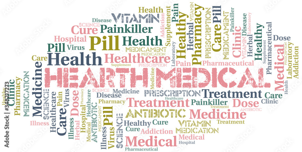 Hearth Medical word cloud collage made with text only.