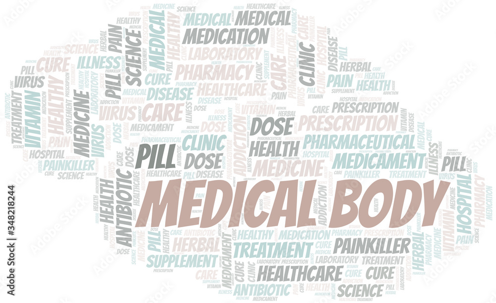 Obraz premium Medical Body word cloud collage made with text only.