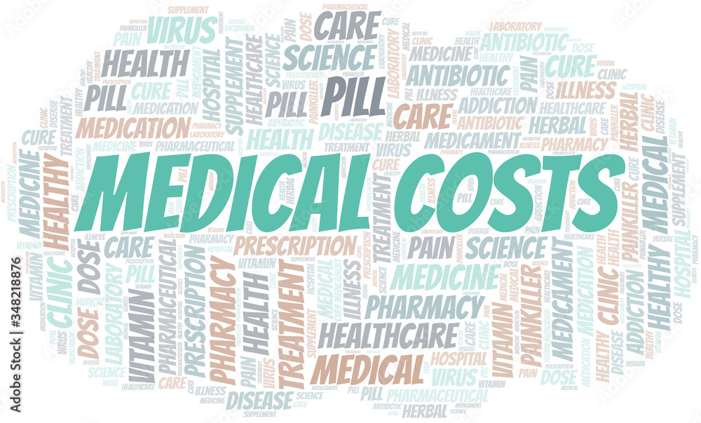 Fototapeta premium Medical Costs word cloud collage made with text only.