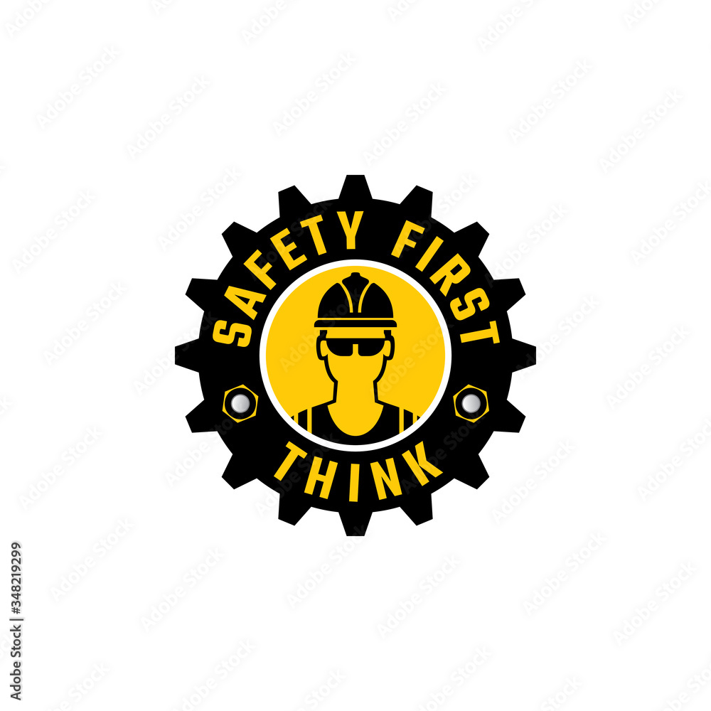 Think safety first sticker design for construction. Think safety first sticker design for construction.