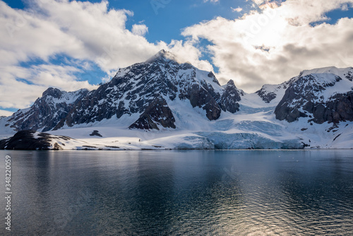 Arctic landscape with beautiful lighting in Svalbard