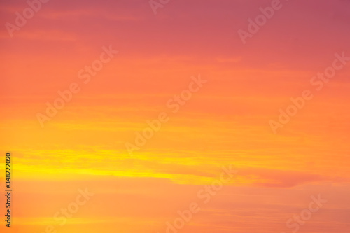 Fiery orange sunset sky. Beautiful orange sky. © Dotana