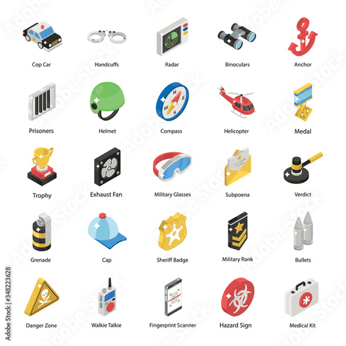 
Pack Of Military Isometric Icons
