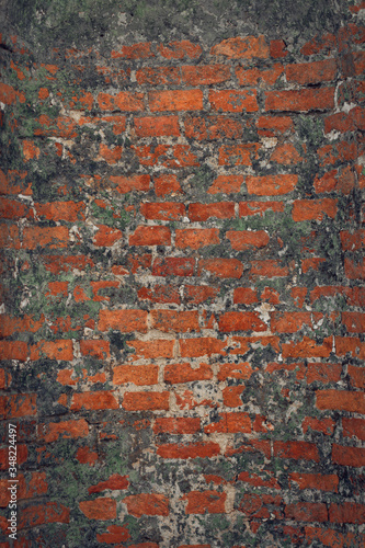 Old brick wall texture. Ancient wall background. 