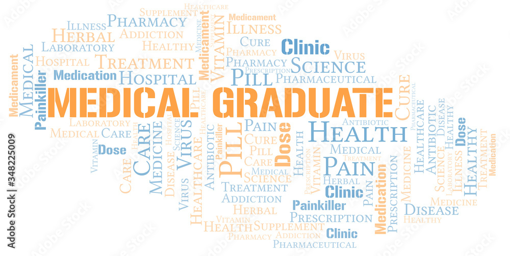 Fototapeta premium Medical Graduate word cloud collage made with text only.