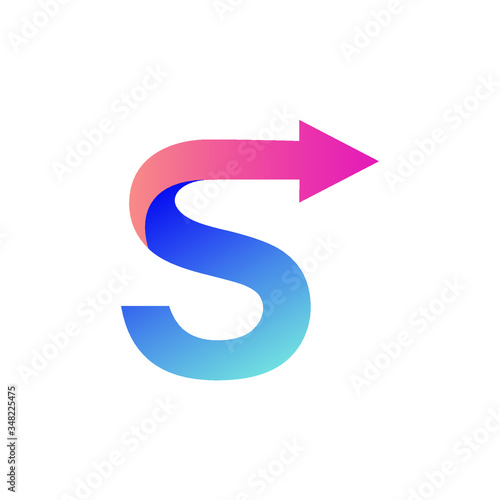 Letter s arrow logo design