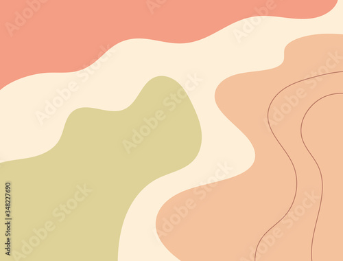 Rectangular template for design with abstract shapes. Modern flat vector illustration.