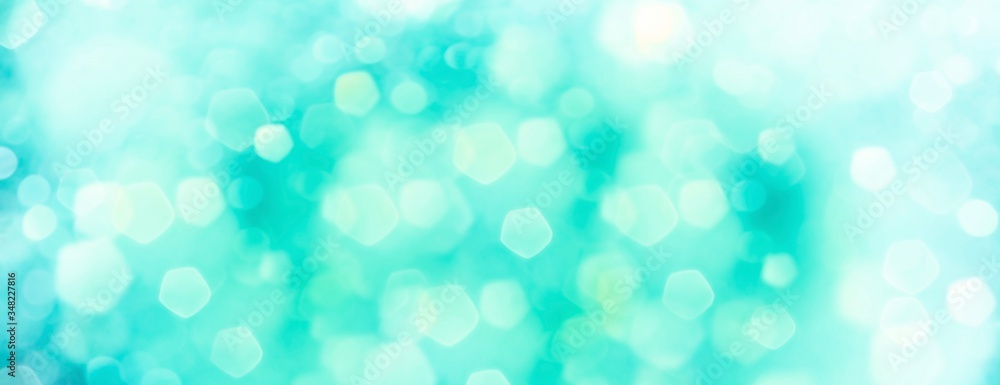 abstract green, blue and turquoise background with bokeh