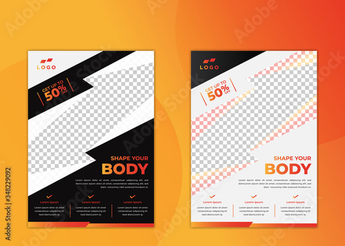 Gym & fitness flyer design template fully editable